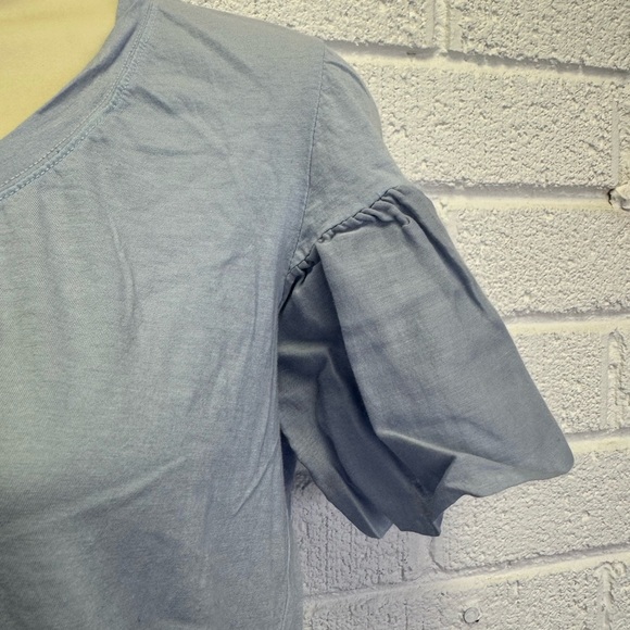 Women's Blue Ruffle Sleeve Top - Picture 5 of 11